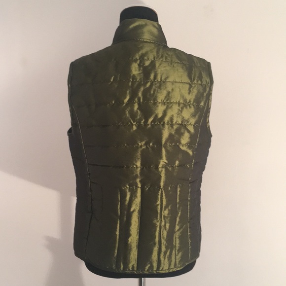 ✅ SOLD Metallic Green Ladies MED Zippered Vest - Picture 4 of 5